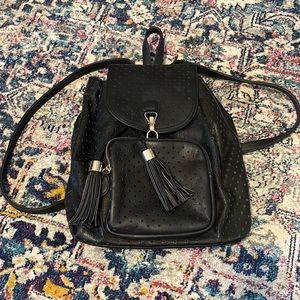 Faux leather backpack